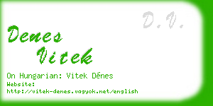 denes vitek business card